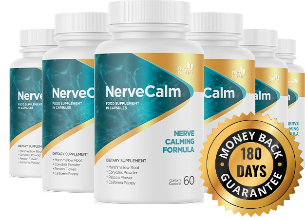 NerveCalm® 6 bottles With Guarantee Logo