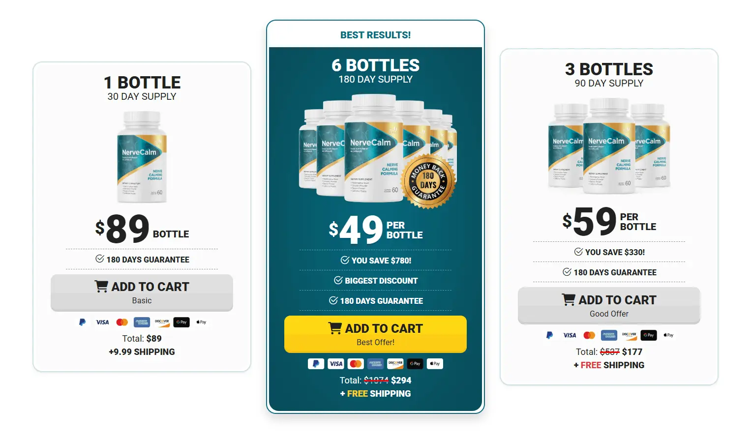 NerveCalm® Price And Buy Label