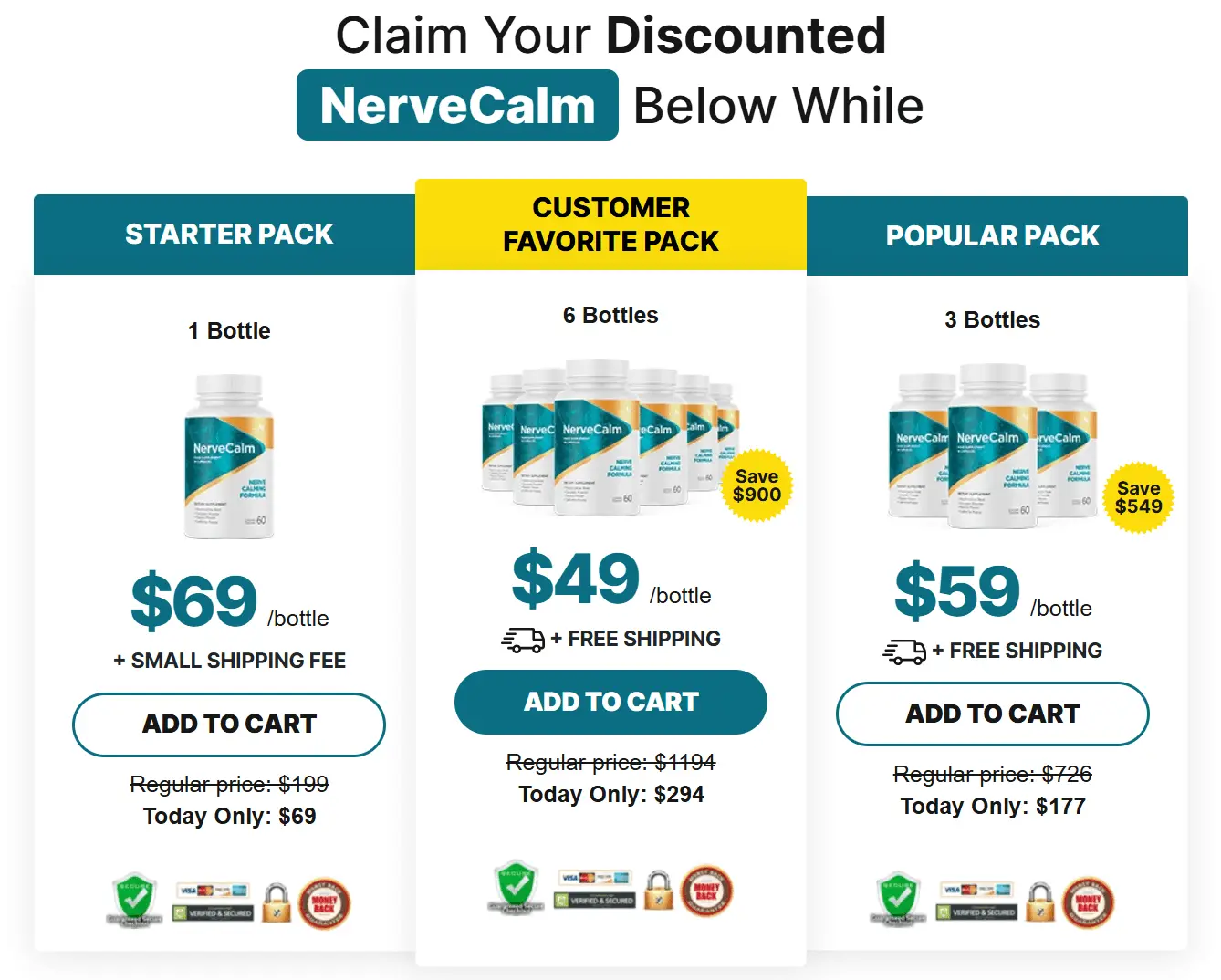 NerveCalm® Price And Buy Label